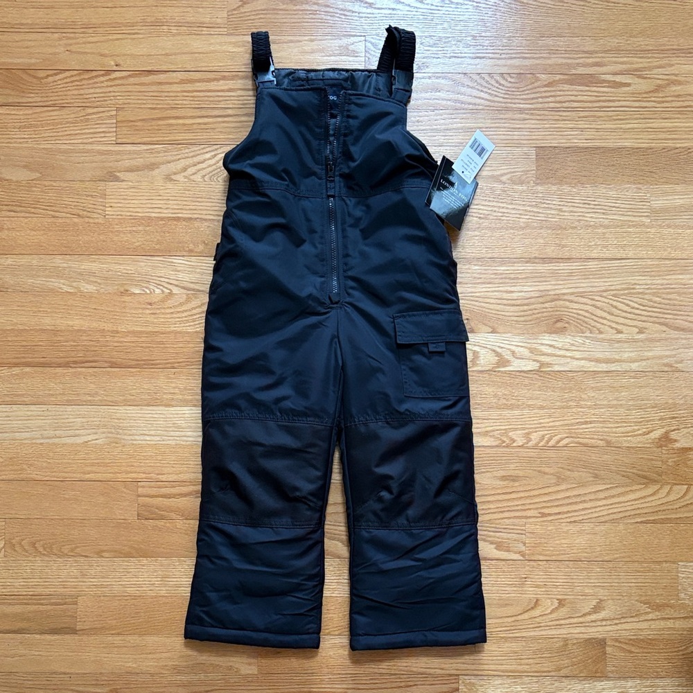 London Fog Black Classic Heavyweight Snow Bib Ski Pant Winter Snowsuit